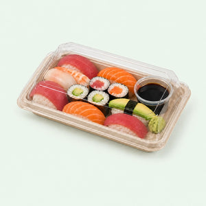 LID ONLY – Long PET Lid for Sushi Tray, 225 × 98 × 30 mm (500 pcs)