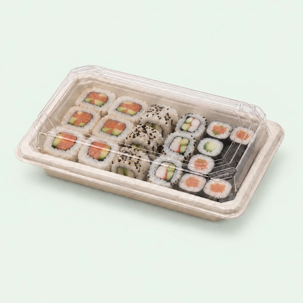 LID ONLY – Medium PET Lid for Sushi Tray, 170 × 110 × 30 mm (500 pcs)