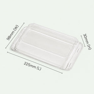 LID ONLY – Long PET Lid for Sushi Tray, 225 × 98 × 30 mm (500 pcs)