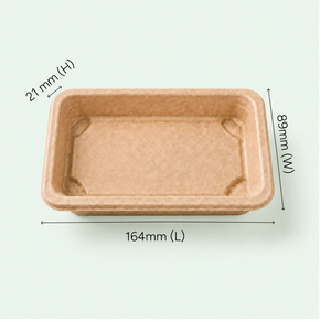 TRAY ONLY – CST04 Natural Bagasse Sushi Tray, 164 × 89 × 21 mm (500 pcs)
