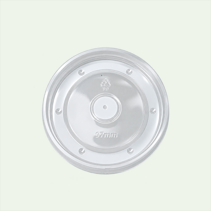 97 mm Clear PP Lid for 16 oz / 473 ml Kraft Paper Soup Bowl – 500 pcs